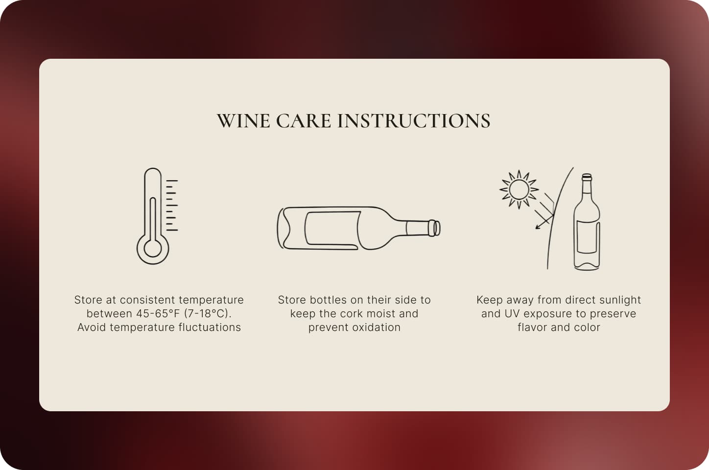 Care instructions preview